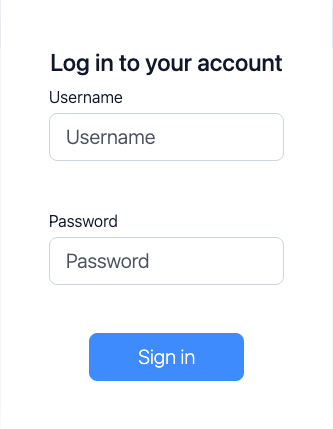 Prelude Collector login screen